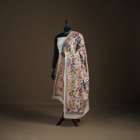 Tussar Silk Handloom Bolpur Kantha Hand Embroidered Dupatta 22