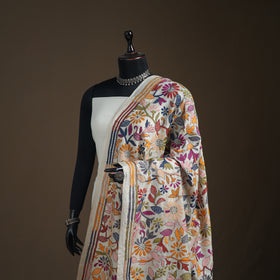 Tussar Silk Handloom Bolpur Kantha Hand Embroidered Dupatta 22