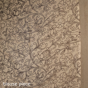 Yellow - printed cotton nellore kalamkari saree 12