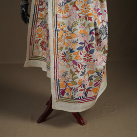 Tussar Silk Handloom Bolpur Kantha Hand Embroidered Dupatta 22