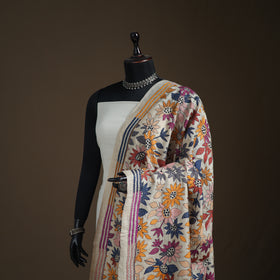 Tussar Silk Handloom Bolpur Kantha Hand Embroidered Dupatta 23