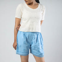 chikankari shorts