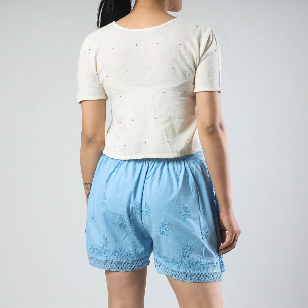 chikankari shorts