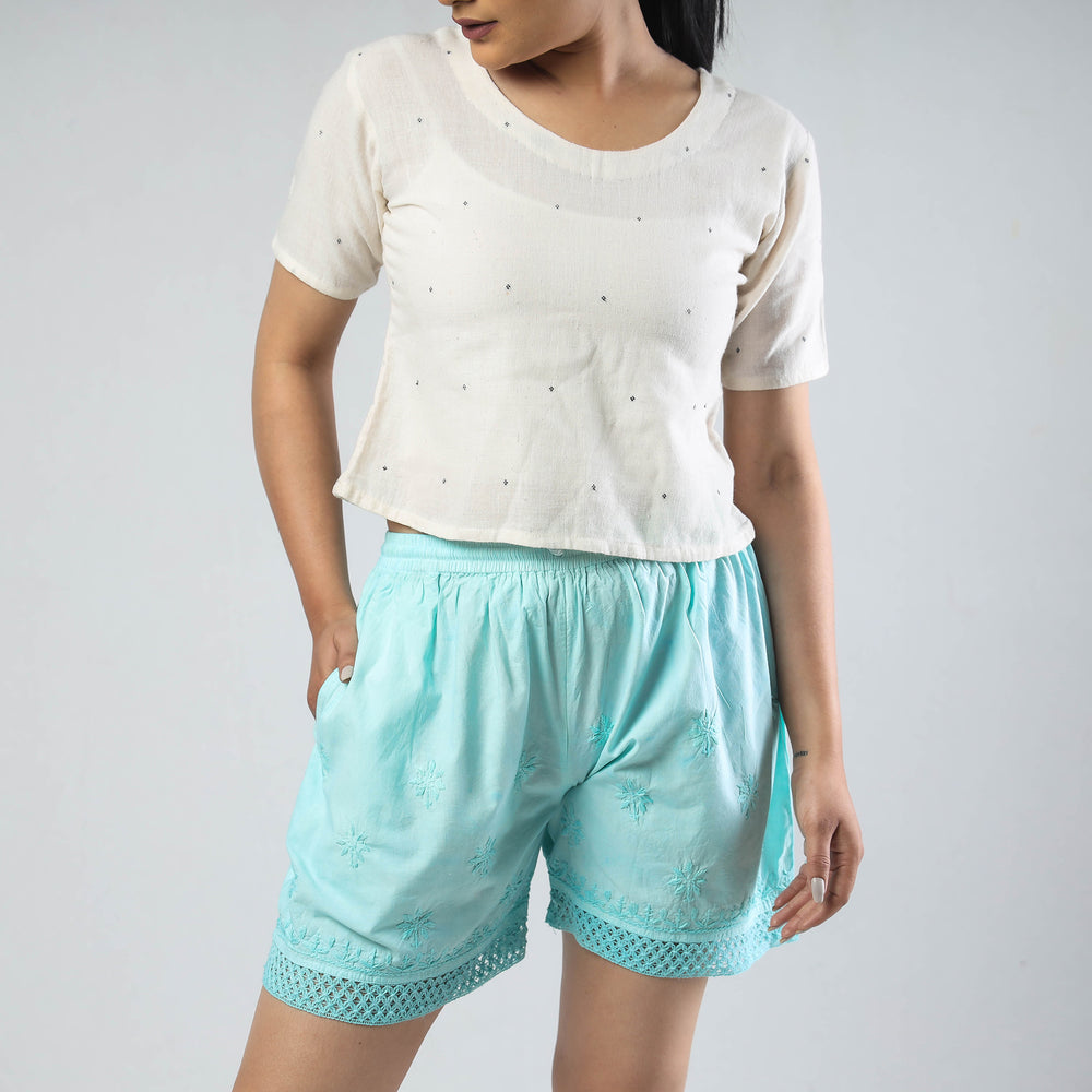 chikankari shorts