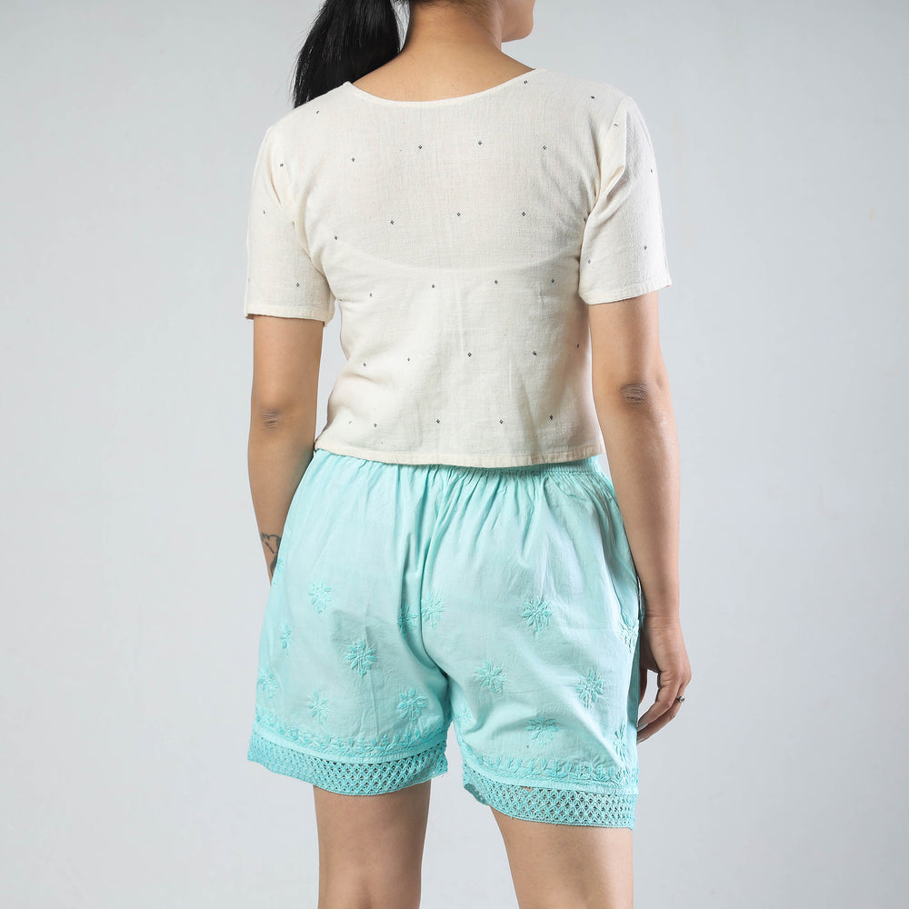 chikankari shorts