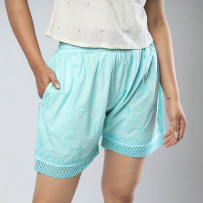 chikankari shorts