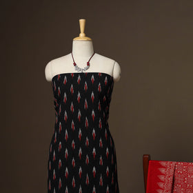 Black - 2pc cotton unstitched pochampally ikat dress