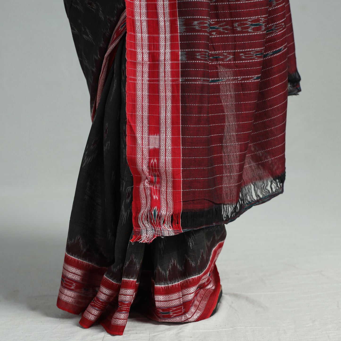 Black - Sambalpuri Ikat Handloom Cotton Saree 28