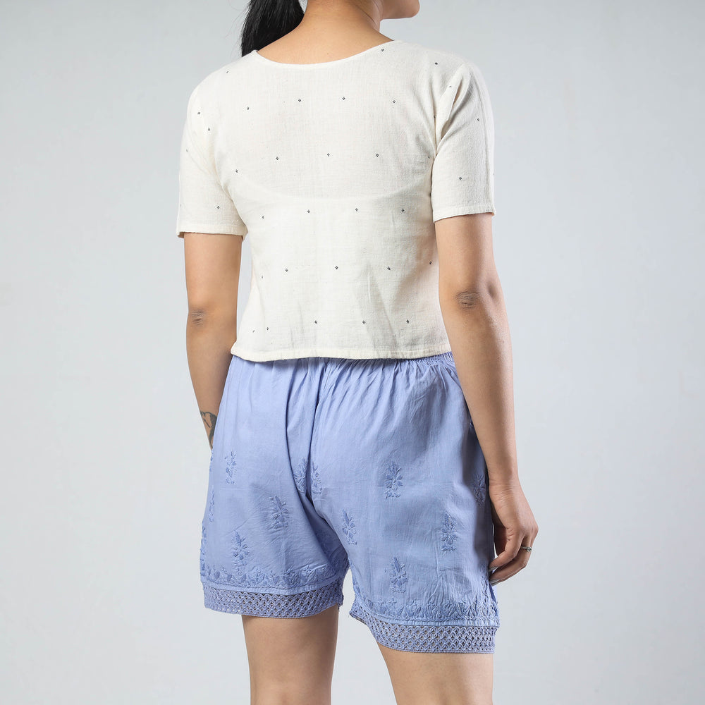 chikankari shorts