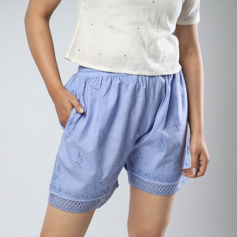 chikankari shorts