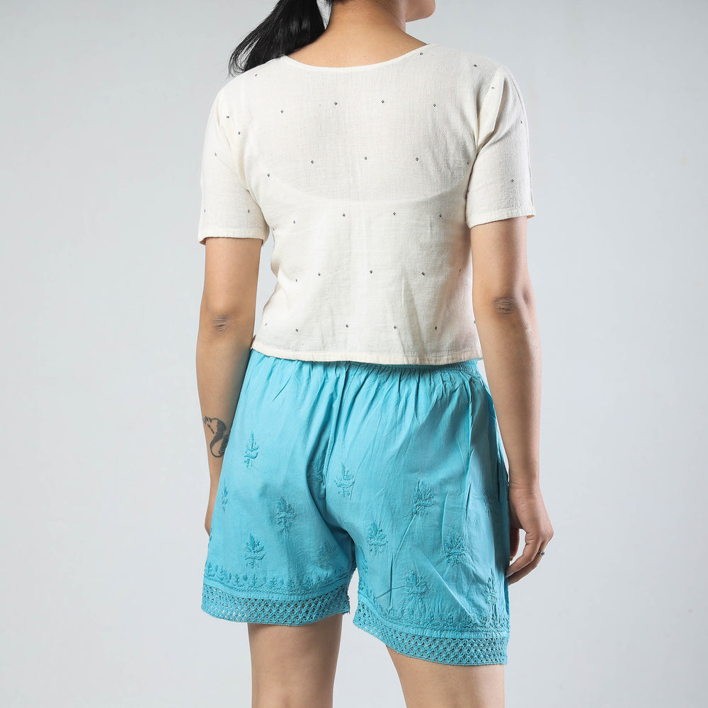 chikankari shorts