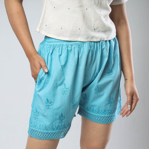 chikankari shorts