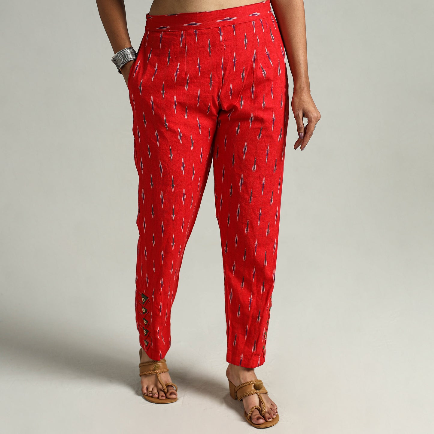 Pochampally Ikat Weave Cotton Elasticated Pant 03