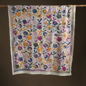 Tussar Silk Handloom Bolpur Kantha Hand Embroidered Dupatta 16