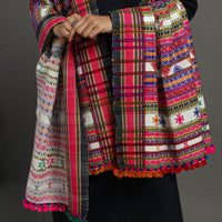 Multicolor - Allover Kutch Hand Embroidery Woollen Shawl 143