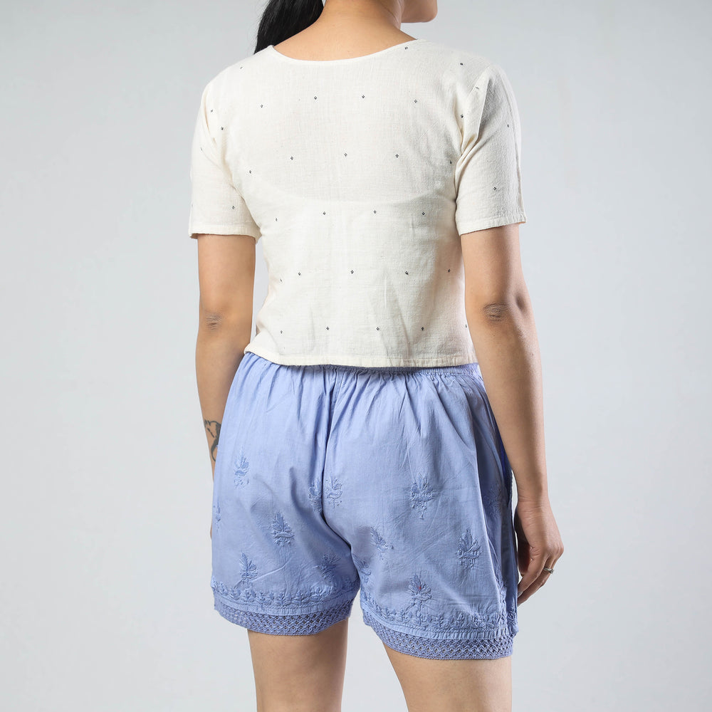 chikankari shorts