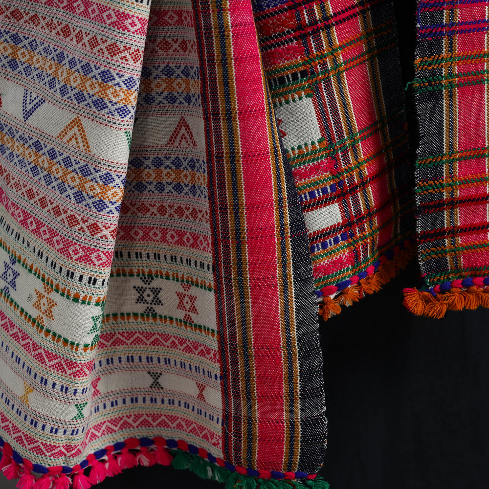 Multicolor - Allover Kutch Hand Embroidery Woollen Shawl 143