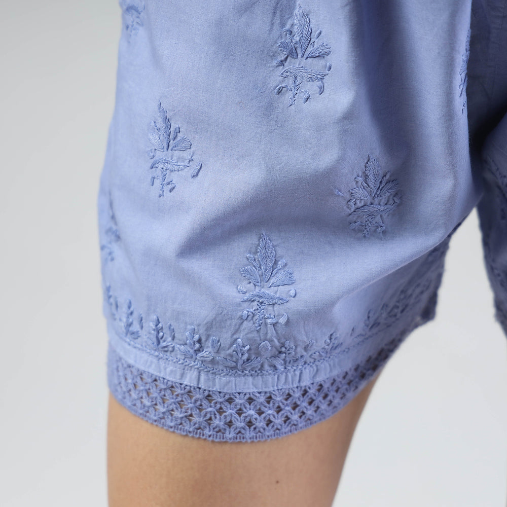 chikankari shorts