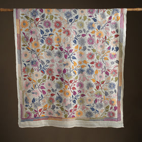 Tussar Silk Handloom Bolpur Kantha Hand Embroidered Dupatta 21
