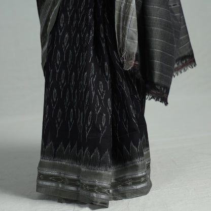 Black - Sambalpuri Ikat Handloom Cotton Saree 32