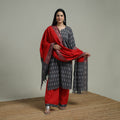 Pochampally Ikat Cotton Suit Set with Dupatta for women 13