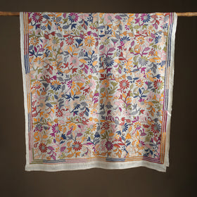 Tussar Silk Handloom Bolpur Kantha Hand Embroidered Dupatta 22
