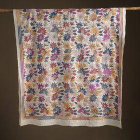 Tussar Silk Handloom Bolpur Kantha Hand Embroidered Dupatta 23