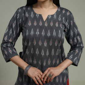 Pochampally Ikat Cotton Suit Set with Dupatta for women 13