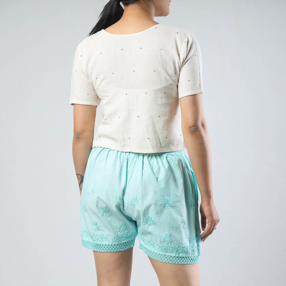 chikankari shorts