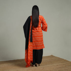 Pochampally Ikat Cotton Suit Set with Dupatta for women 06