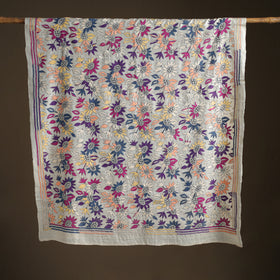 Tussar Silk Handloom Bolpur Kantha Hand Embroidered Dupatta 24