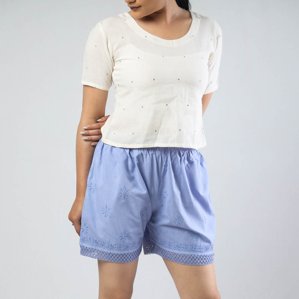 chikankari shorts