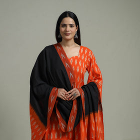Pochampally Ikat Cotton Suit Set with Dupatta for women 06