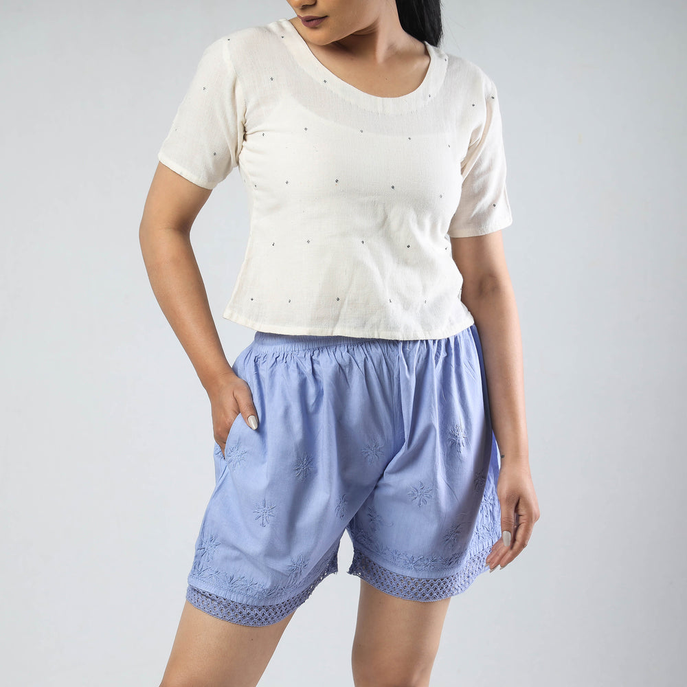 chikankari shorts