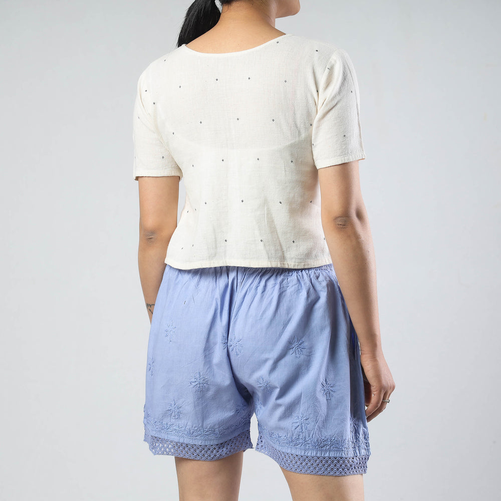 chikankari shorts