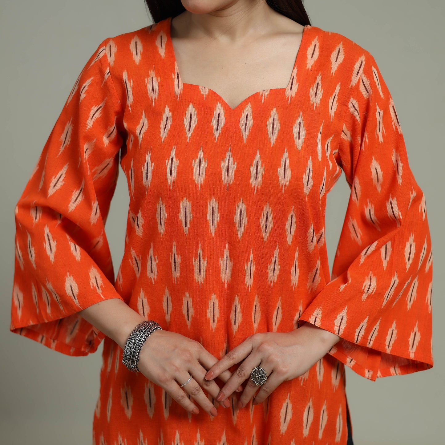 Pochampally Ikat Cotton Suit Set with Dupatta for women 06