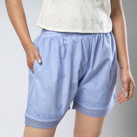 chikankari shorts