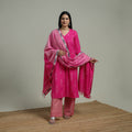 Pochampally Ikat Cotton Suit Set with Dupatta for women 07