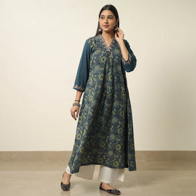 ajrakh embroidery kurta 
