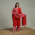 Pochampally Ikat Cotton Suit Set with Dupatta for women 18