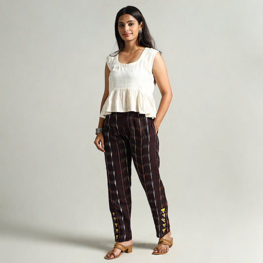 Pochampally Ikat Weave Cotton Elasticated Pant 08