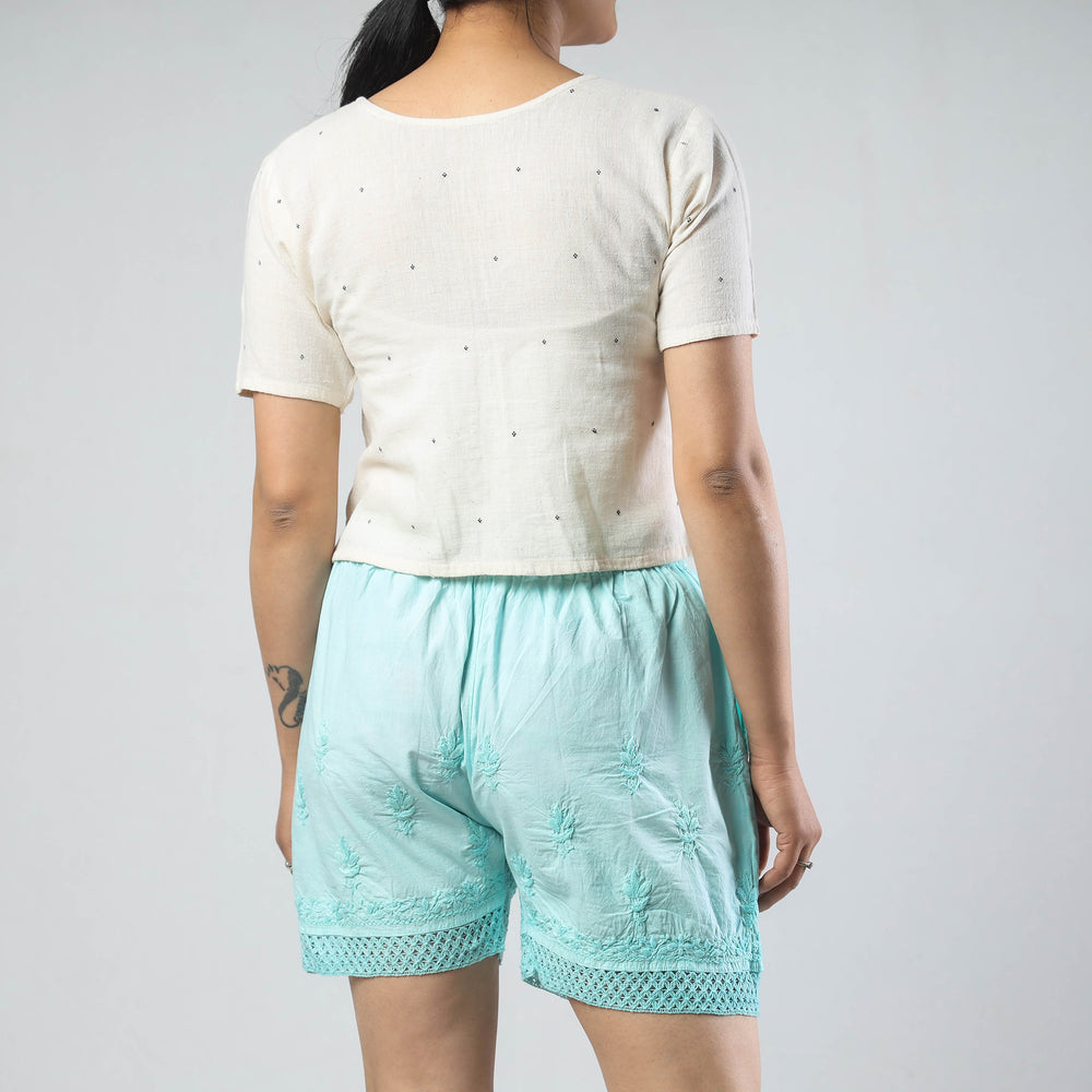 chikankari shorts