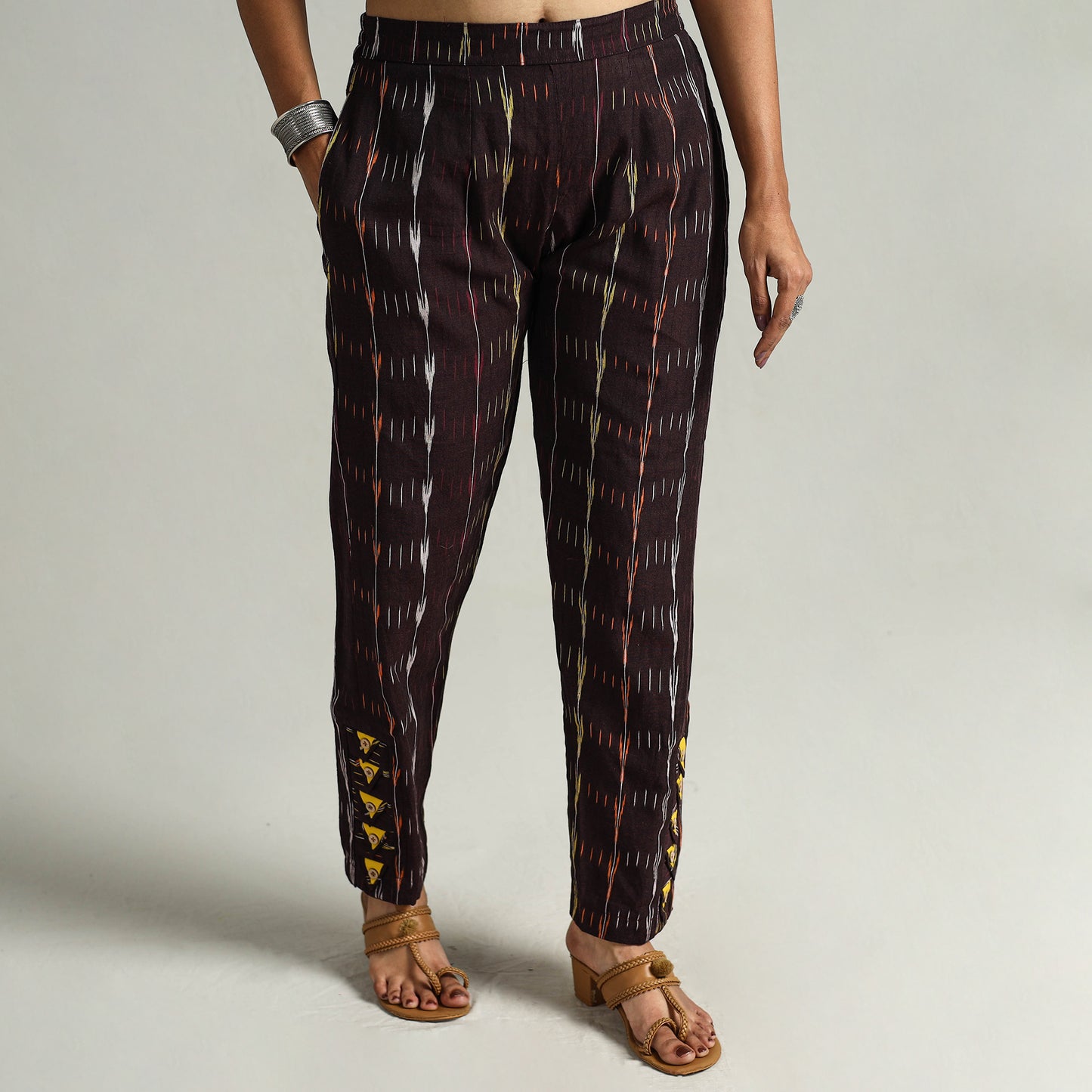 Pochampally Ikat Weave Cotton Elasticated Pant 08