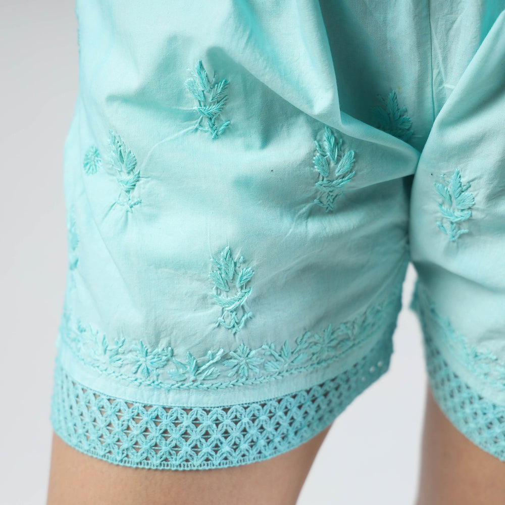 chikankari shorts