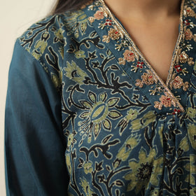 ajrakh embroidery kurta 