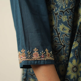 ajrakh embroidery kurta 