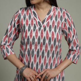 Pochampally Ikat Cotton Suit Set with Dupatta for women 20