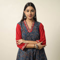 Blue - Exclusive Hand Zardozi Embroidery Mul Cotton Kurta 08