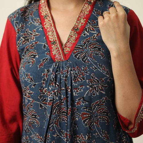 ajrakh embroidery kurta