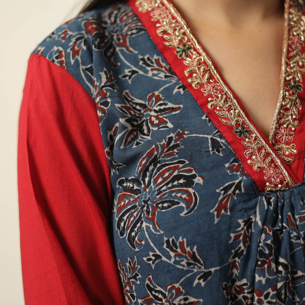 ajrakh embroidery kurta